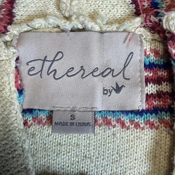 Ethereal Baja Size Small Hoodie Striped  Boho Surf Skater Grunge Festival Indie - Picture 4 of 9